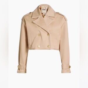L'AGENCE Beige Double-Breasted Trench Coat